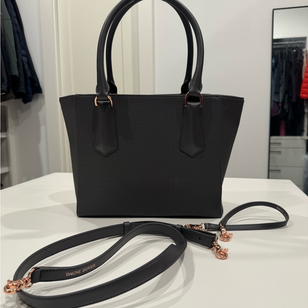 Dagne Dover Gray Tote with Rose Gold Accents